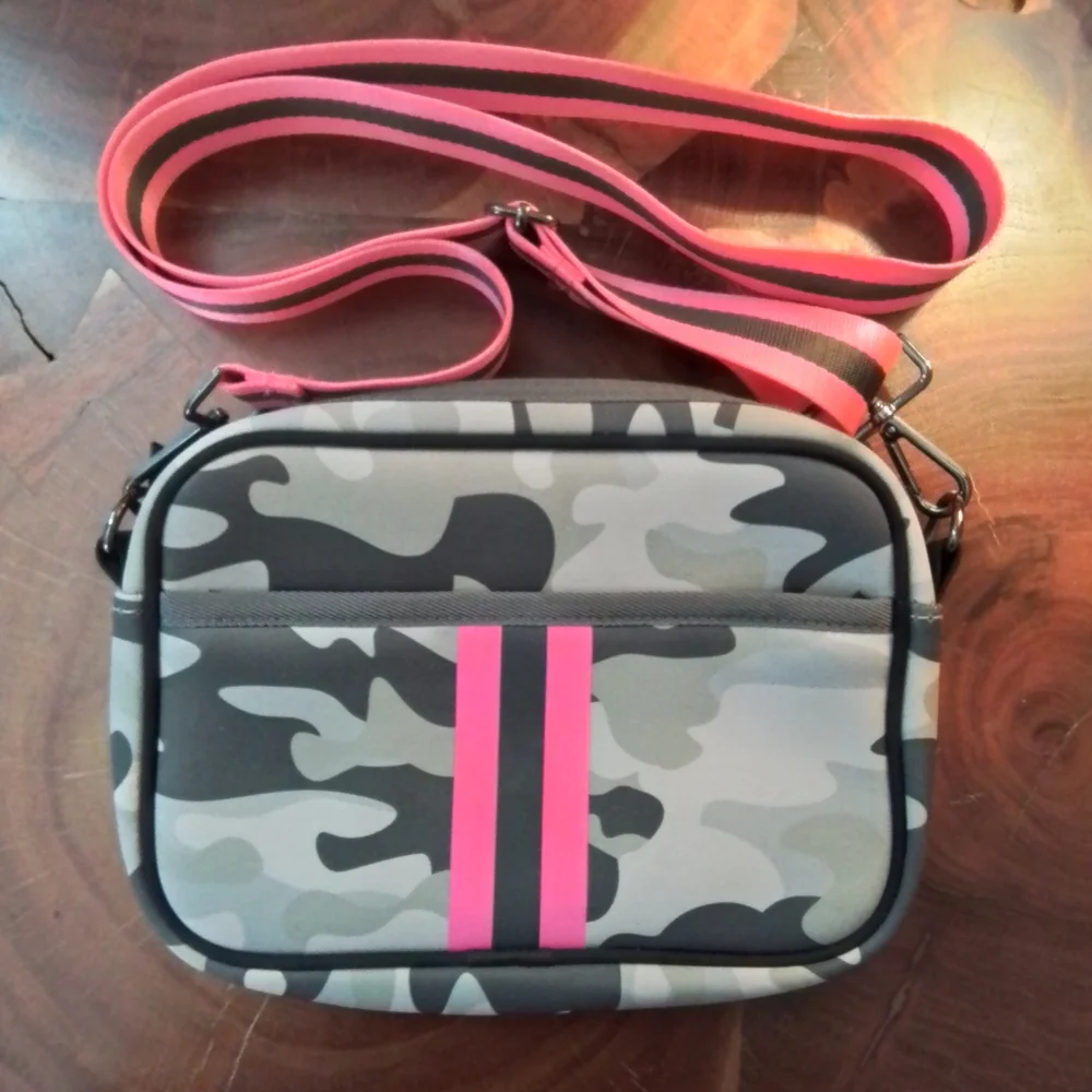 Haute Shore Drew Camo & Pink Neoprene Crossbody Bag